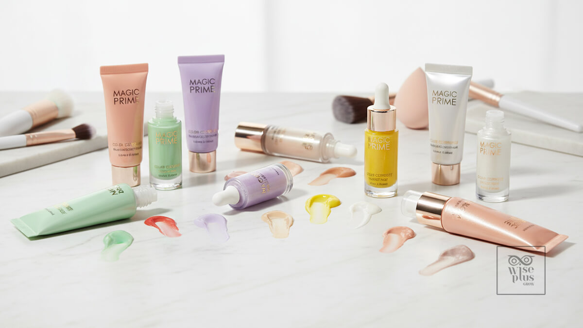 เมคอัพเบสปรับสีผิวตามวงจรสีเก้าสีหลักสำหรับงานผิว