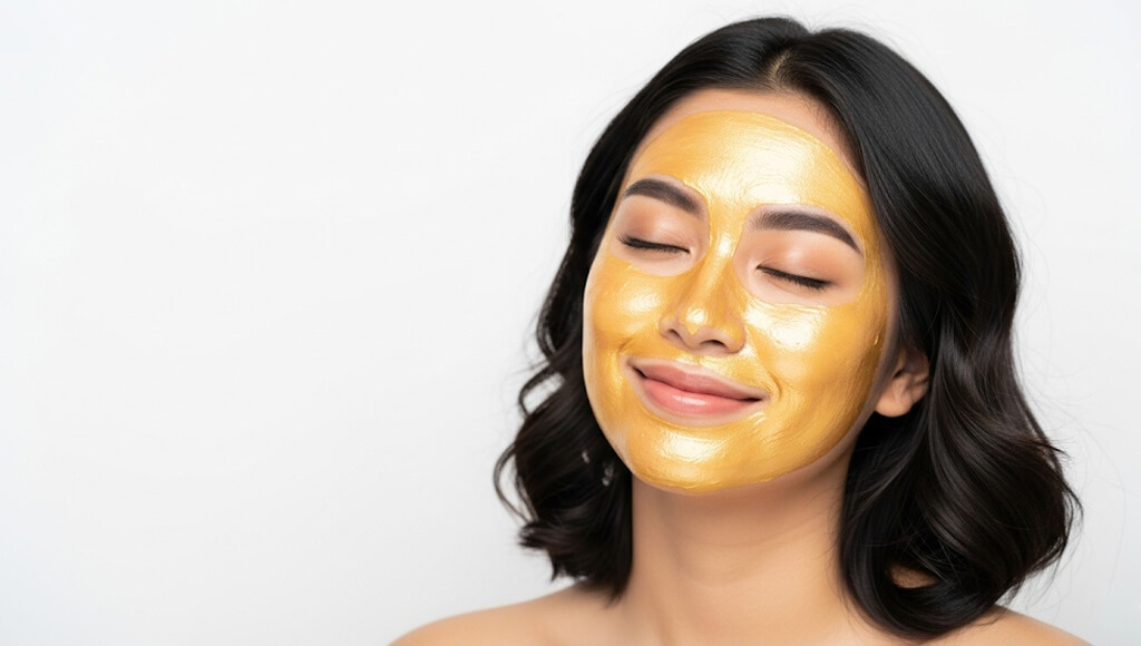Gold facial mask