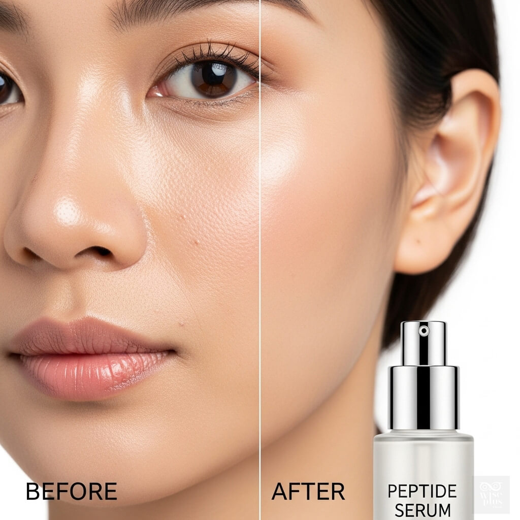 ผลลัพธ์ก่อนและหลังใช้เซรั่มเปปไทด์บำรุงผิว