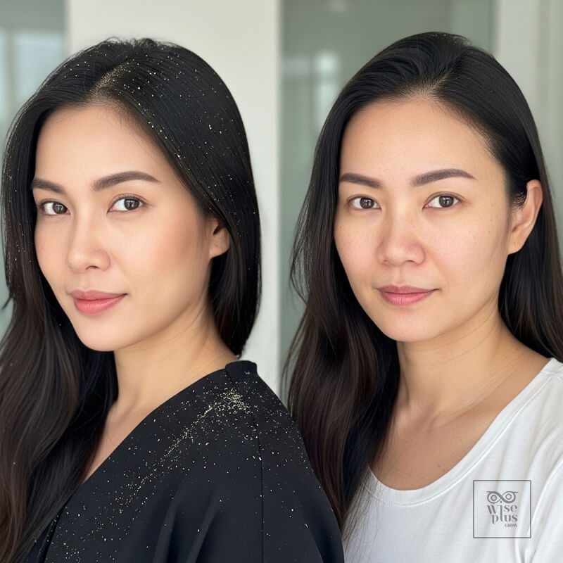 เปรียบเทียบรังแคกับหนังศีรษะแห้ง