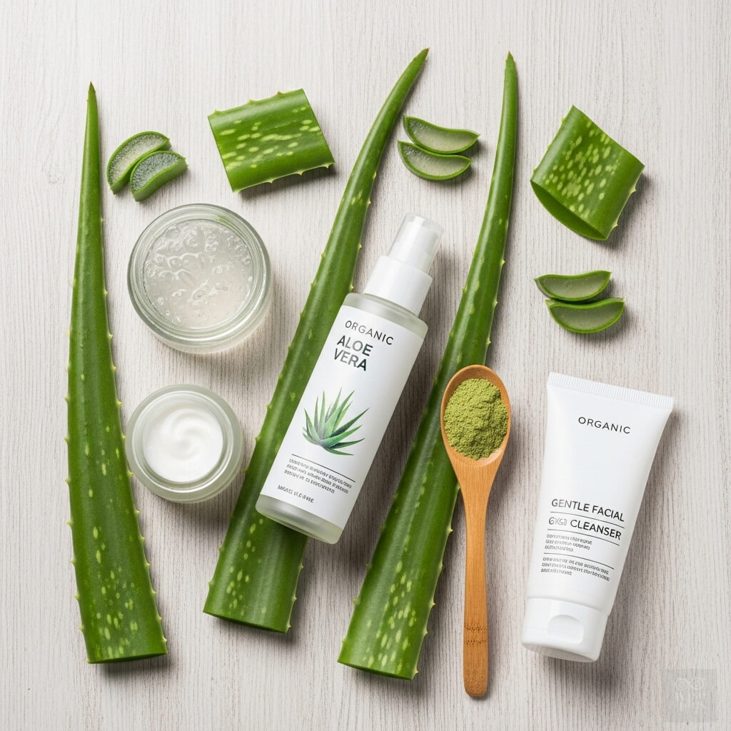ผลิตภัณฑ์สกินแคร์ที่มีว่านหางจระเข้ออร์แกนิก