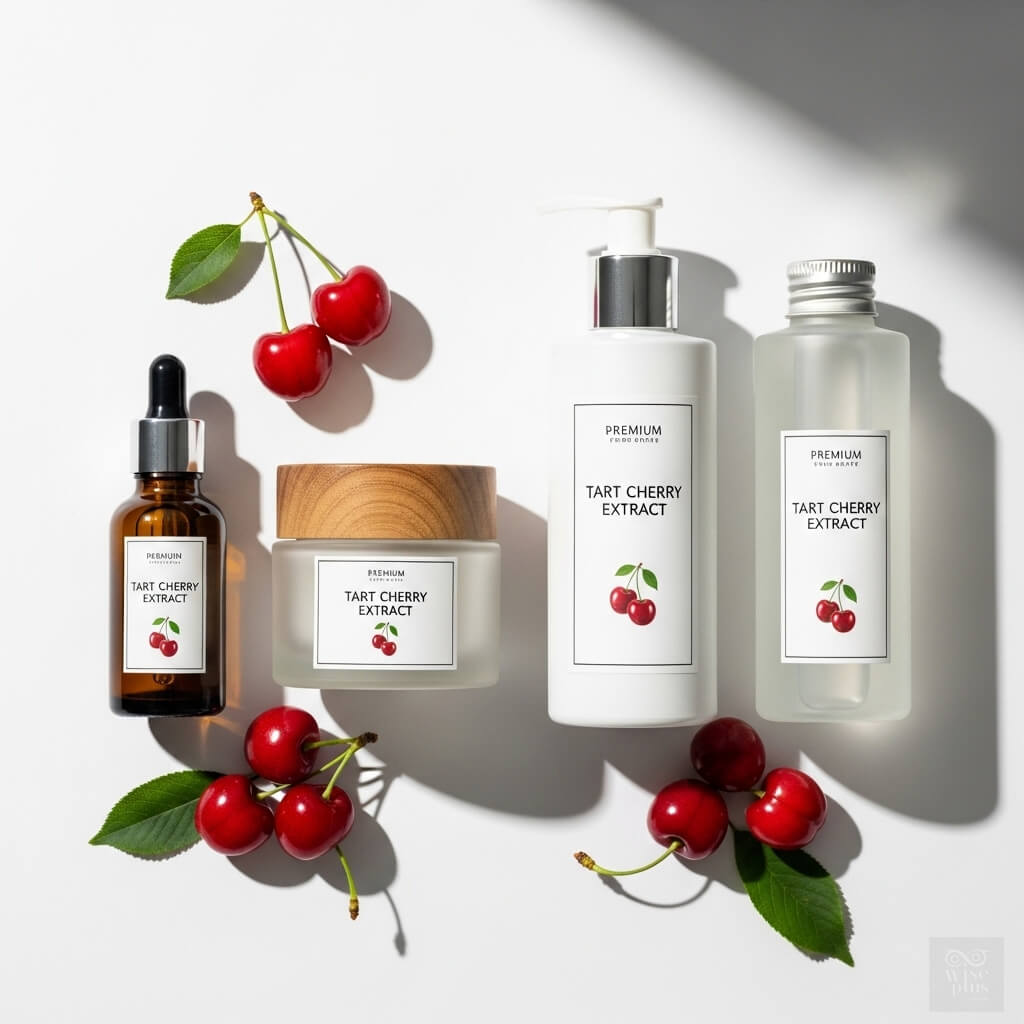 ขวดสกินแคร์จากสารสกัดเชอร์รี่ทาร์ต 4 แบบ