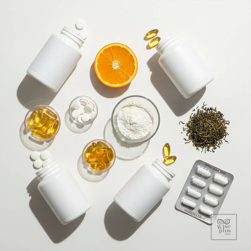 ตัวอย่างอาหารเสริมลดสิวชนิดต่างๆ