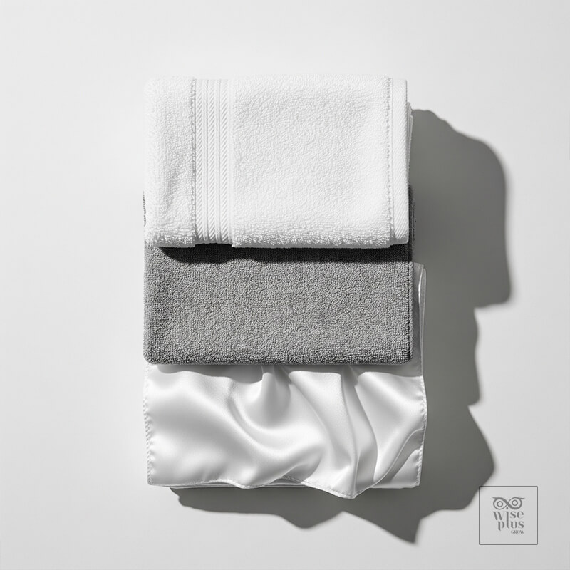 ตัวเลือกผ้าเช็ดหน้าคอตตอน ไมโครไฟเบอร์ และผ้าไหม