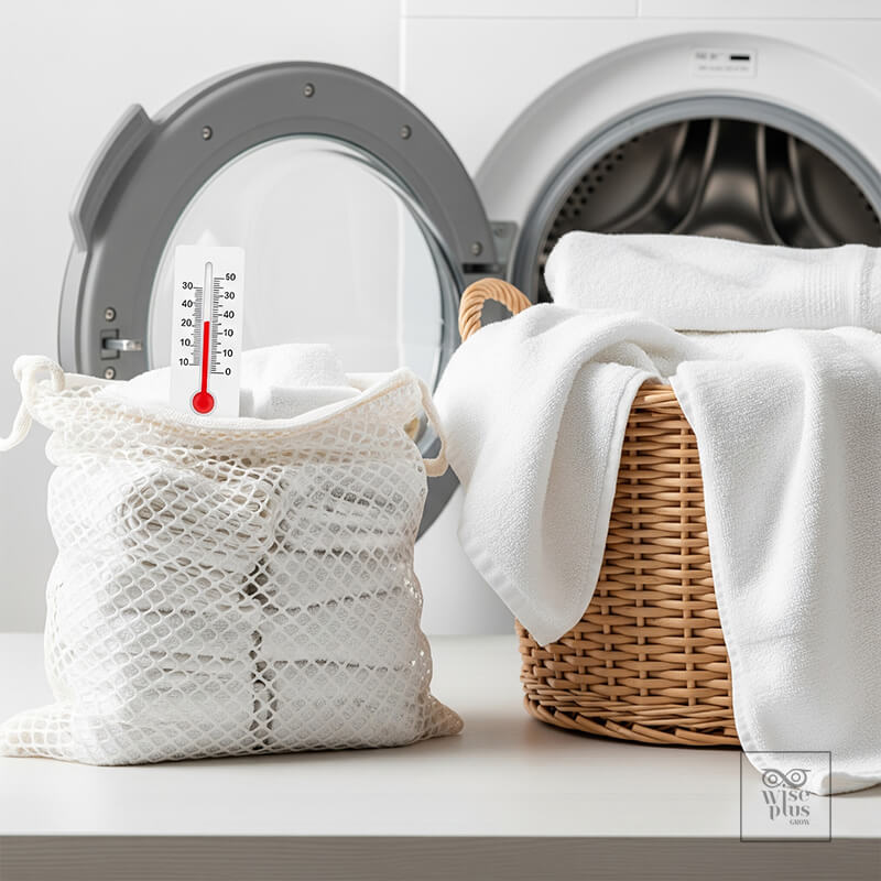 ซักผ้าเช็ดหน้าแยกถุงและแยกโหลดจากผ้าเช็ดตัว