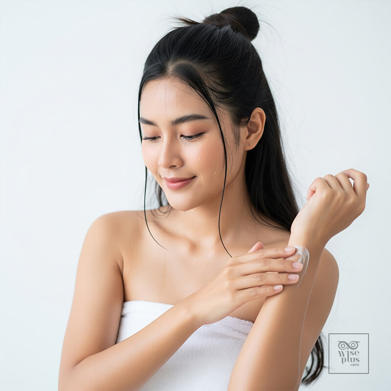 สาวไทยทาโลชั่นน้ำหอมหลังอาบน้ำ