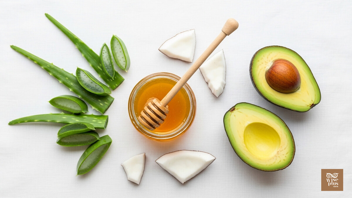 ส่วนผสมธรรมชาติช่วยลดผิวหยาบกร้านว่านหางจระเข้น้ำผึ้งน้ำมันมะพร้าวอะโวคาโด