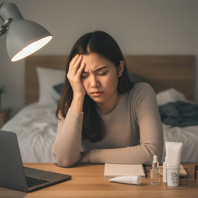 ความเครียดเพิ่มคอร์ติซอลทำให้สิวและผิวหมองคล้ำ