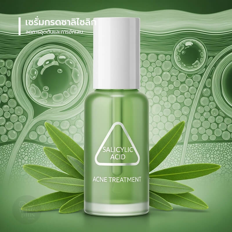 เซรั่มกรดซาลิไซลิก OEM ลดสิว ลดการอุดตัน พร้อมชาเขียวและทีทรีออยล์