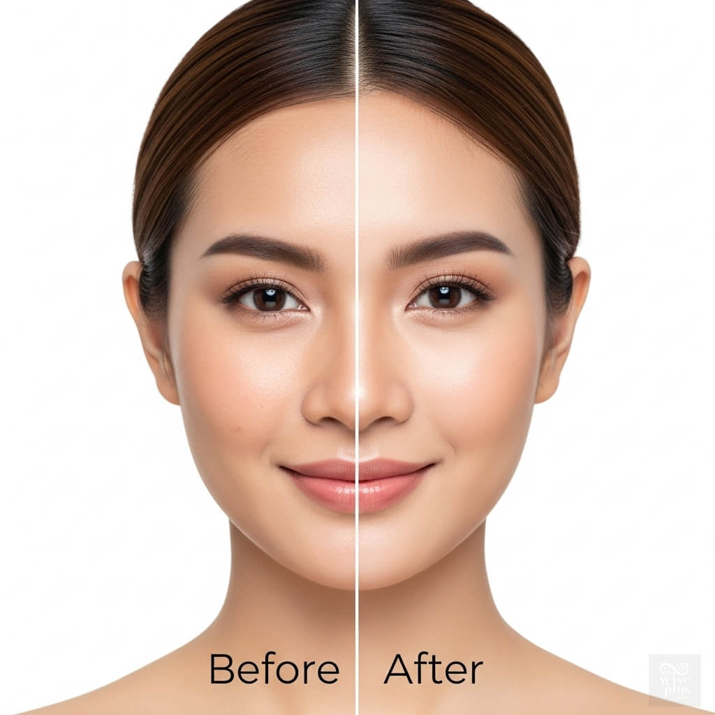 ผิวสาวไทยก่อนและหลังใช้สารสกัดสตรอเบอรี่