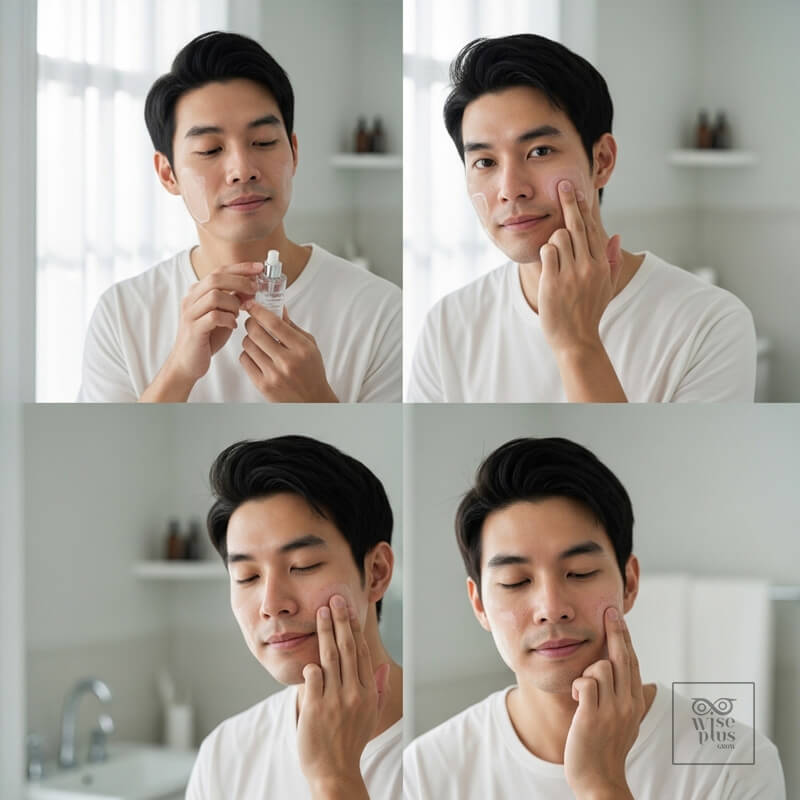 ลำดับการใช้สกินแคร์สำหรับลดผิวแดงของผู้ชาย 