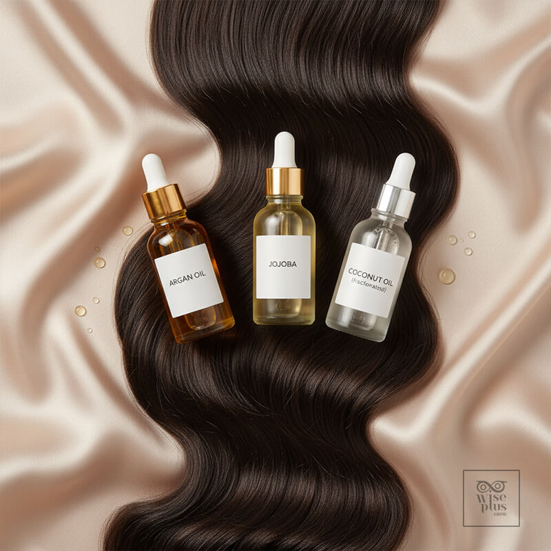 อาร์แกน โจโจบา และน้ำมันมะพร้าวเพื่อความเงางามและนุ่มลื่น