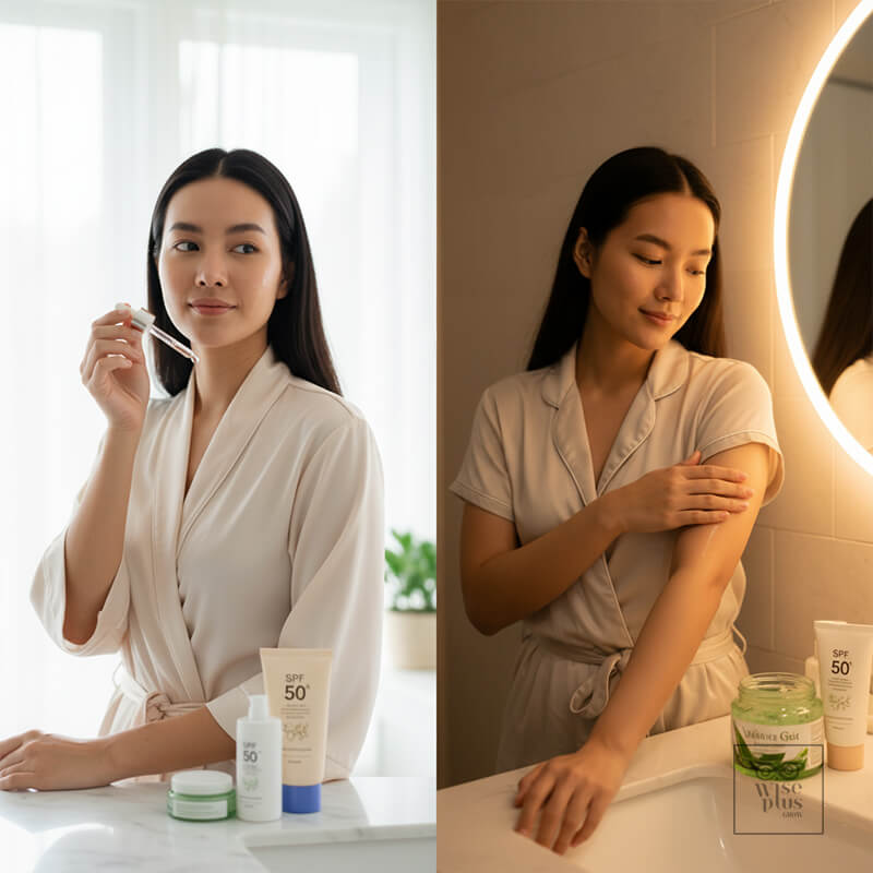 รูทีนดูแลผิวเช้าเย็นเพื่อผิวแข็งแรงไม่คล้ำแดด