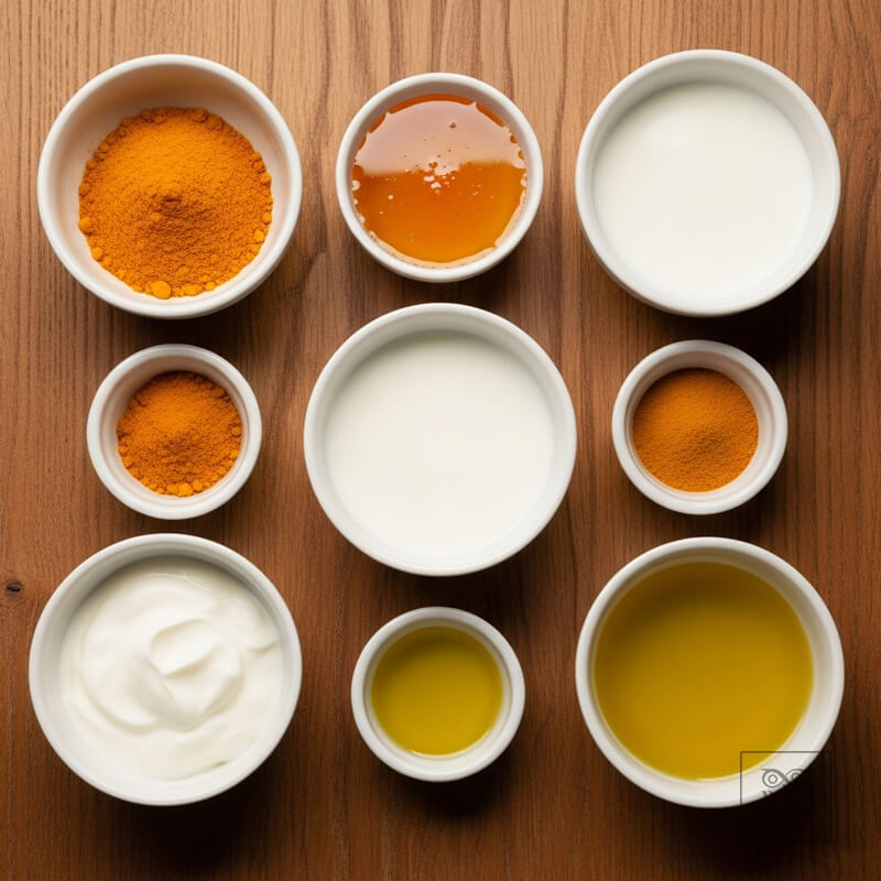 ส่วนผสมสูตรพอกหน้าด้วยขมิ้นทำเองที่บ้าน