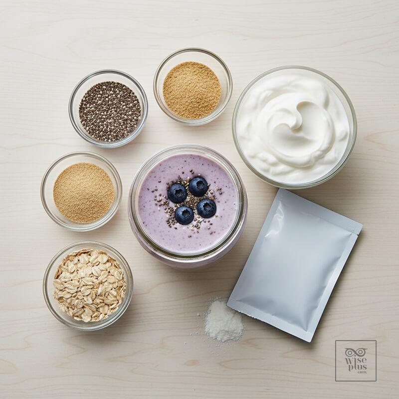 ไฟเบอร์และโพรไบโอติกสำหรับสมูทตี้ช่วยผิวใสลำไส้ดี