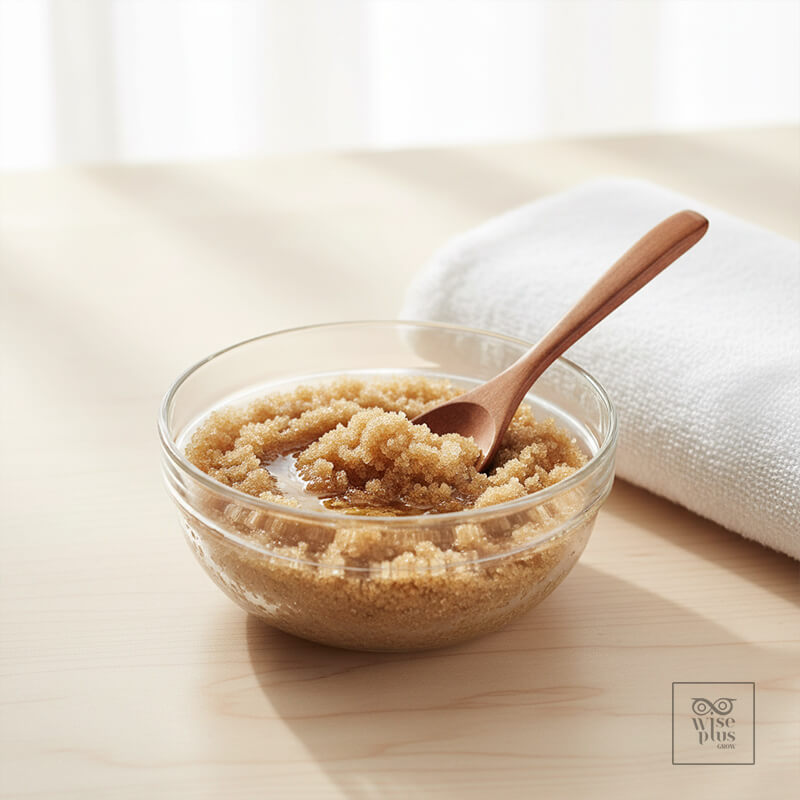 สครับน้ำตาลธรรมชาติเพื่อผลัดเซลล์ผิวอย่างอ่อนโยน