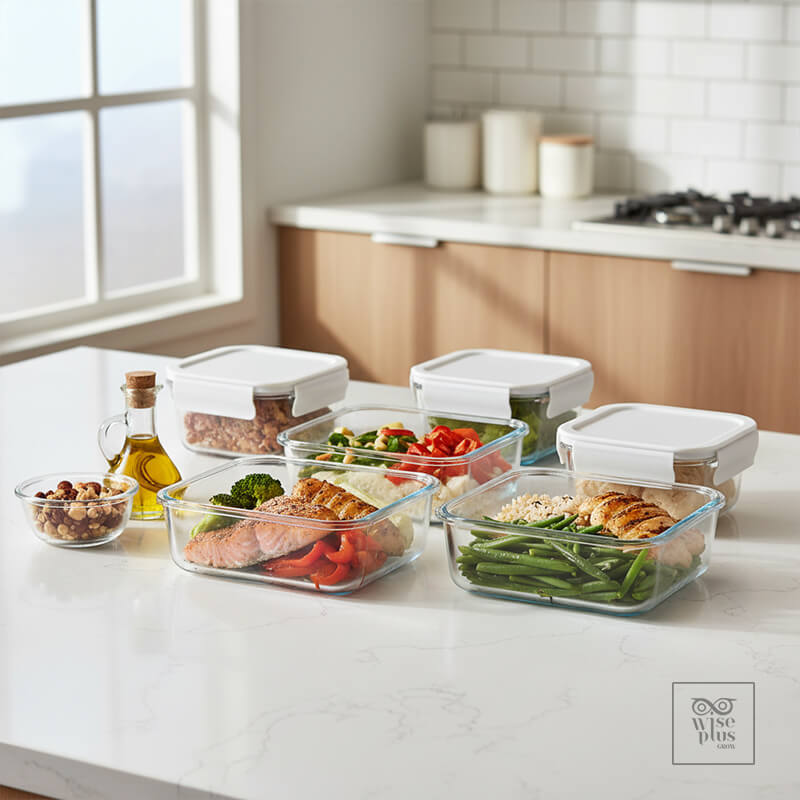 จานสุขภาพครึ่งจานผักหนึ่งส่วนสี่โปรตีนและคาร์บเชิงซ้อน