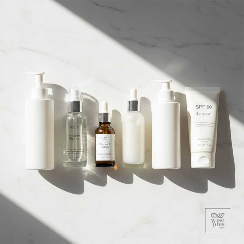 รูทีนเช้าด้วยวิตามินซีเปปไทด์มอยส์และกันแดดเอสพีเอฟ50