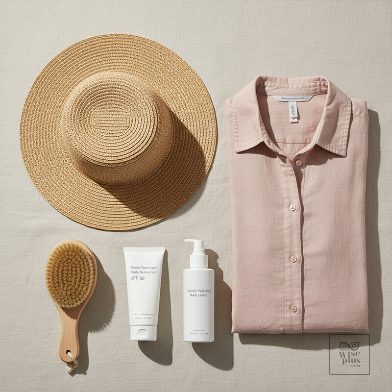 อุปกรณ์ป้องกันแสงแดดและเสียดสีลดจุดด่างดำตามตัว