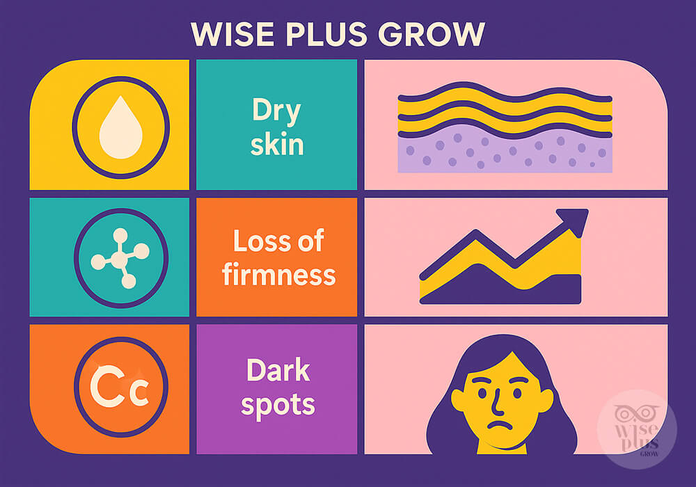 ตารางเปรียบเทียบสารออกฤทธิ์กับปัญหาผิว
