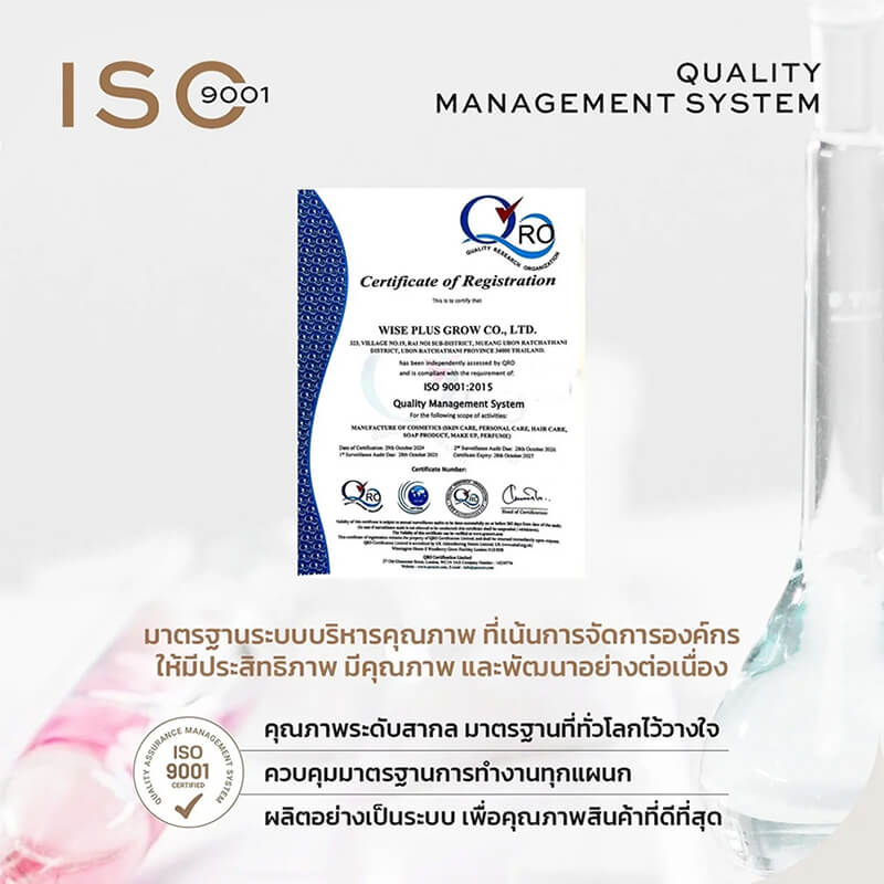 ใบรับรอง ISO 9001 ระบบควบคุมคุณภาพโรงงาน OEM