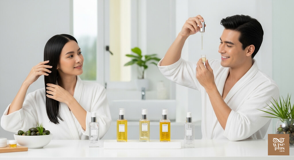 ตัวอย่างการใช้เซรั่มบำรุงผมที่มีสารสกัด Saw Palmetto