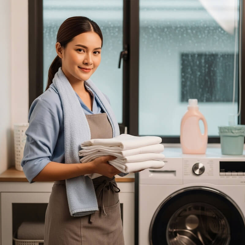 ผู้หญิงไทยมั่นใจถือผ้าหอมสะอาดจากน้ำยาซักผ้าสูตรลดกลิ่นอับในฤดูฝน