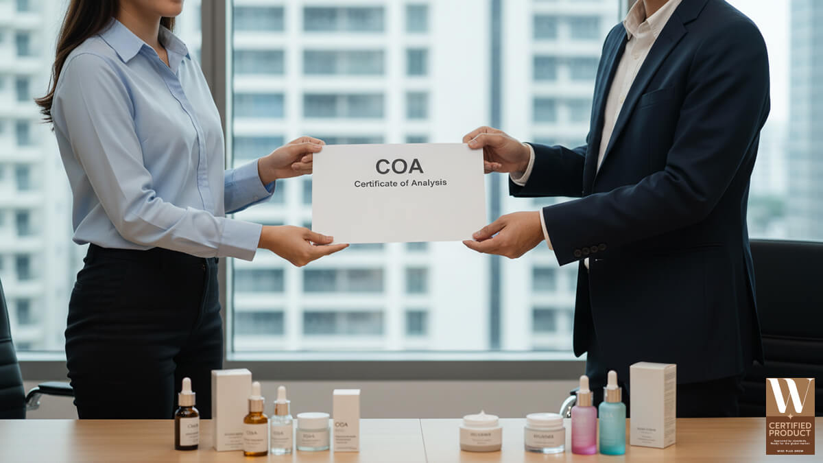 เอกสาร COA ยืนยันคุณภาพสินค้าเครื่องสำอางก่อนจำหน่าย