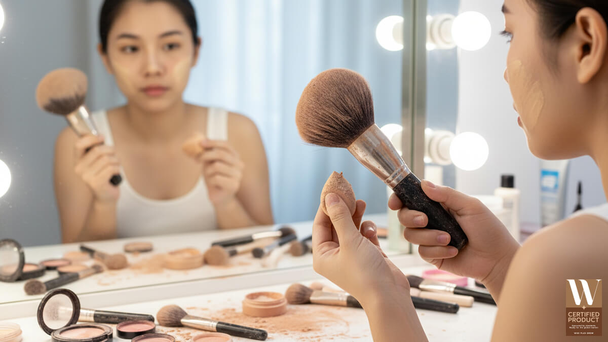 การละเลยความสะอาดของอุปกรณ์แต่งหน้าทำให้รองพื้นไม่เรียบเนียน