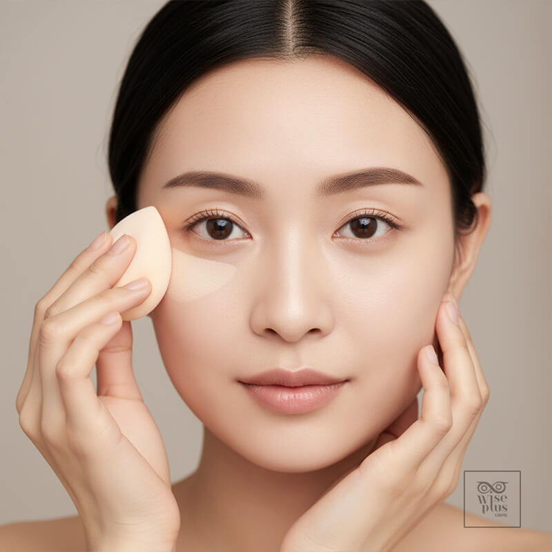 การใช้ฟองน้ำแตะไฮไลท์แมตต์ให้ผิวฟุ้งแบบโต่วอิน