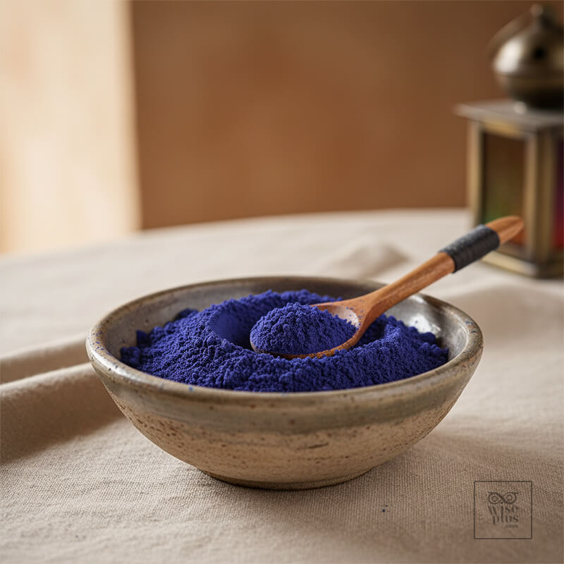 ผงนิล่าสีฟ้าอมม่วงธรรมชาติจากโมร็อกโก